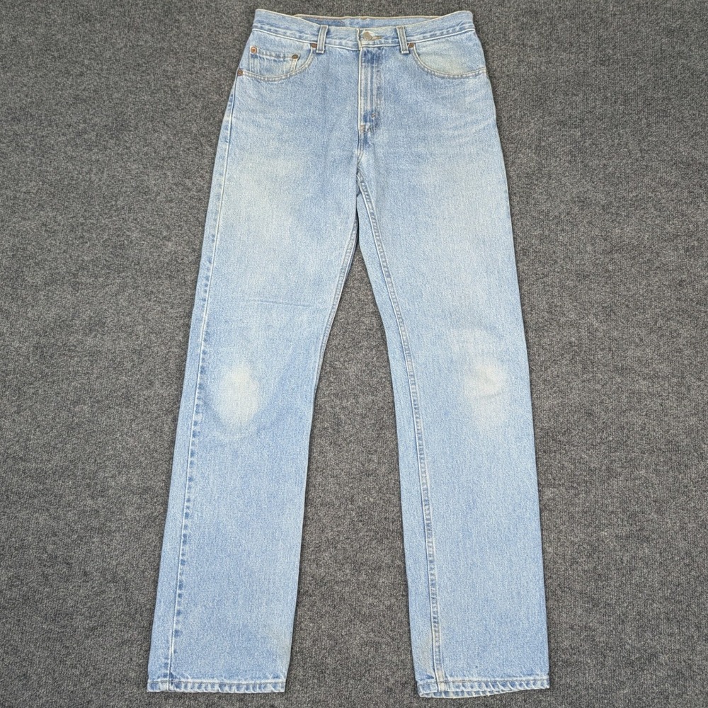 Vintage Levis 505 Regular Fit Straight Leg Jeans Light Wash Blue W30 L34 Denim